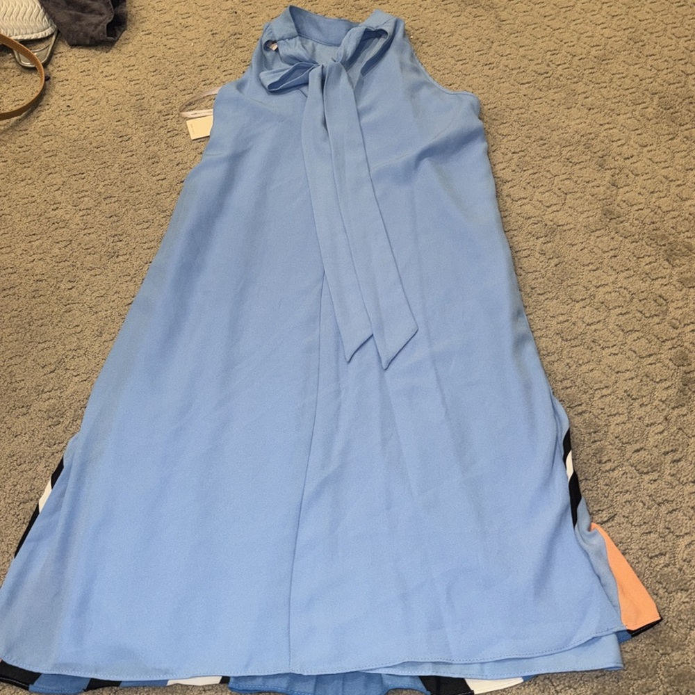 Nanette Lepore Blue Pleated Halter Mini Dress Sz 2 NWT - Picture 9 of 11